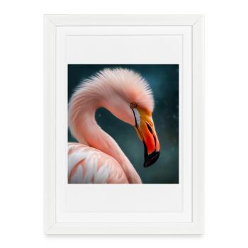 Flamingo - Framed poster (27 × 37 cm) - white - Front
