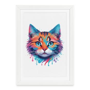 Cute Cat - Framed poster (27 × 37 cm) - white - Front