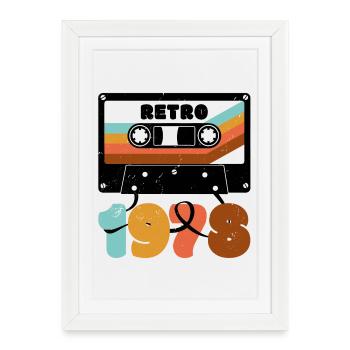 1978 Retro Music Tape Cassette - Framed poster (27 × 37 cm) - white - Front