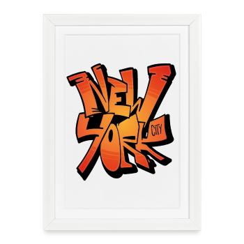 Graffiti de la ville de New York - Affiche encadrée (27 × 37 cm) - blanc - Devant
