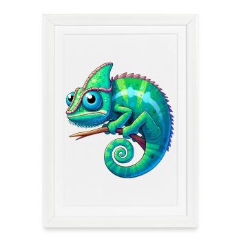 Chameleon - Framed poster (27 × 37 cm) - white - Front