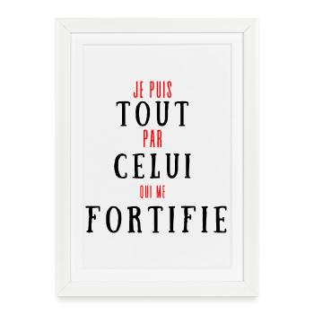 Citation humoristique en noir et rouge - Affiche encadrée (27 × 37 cm) - blanc - Devant