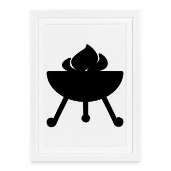 Griller - Affiche encadrée (27 × 37 cm) - blanc - Devant