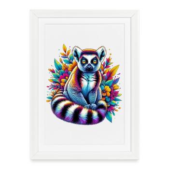 Lemur - Framed poster (27 × 37 cm) - white - Front