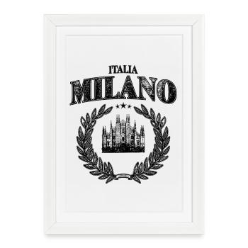 Milano Emblem – Duomo & Star Vintage Look - Framed poster (27 × 37 cm) - white - Front