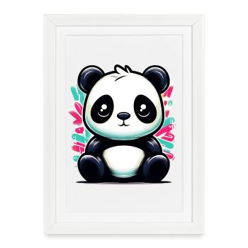 Panda - Framed poster (27 × 37 cm) - white - Front