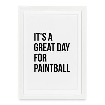 Paintball Paintball Paintball - Affiche encadrée (27 × 37 cm) - blanc - Devant