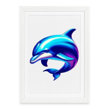 Dauphin - Affiche encadrée (27 × 37 cm) - blanc - Devant