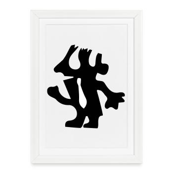 Man in minimalist design - Framed poster (27 × 37 cm) - white - Front