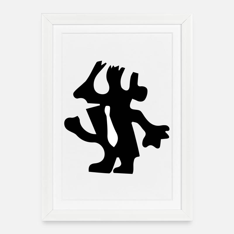Mann im minimalistischen Design - Gerahmtes Poster (27 × 37 cm) - Weiß