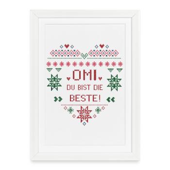 Noël, Noël moche, Mamie tu es la meilleure - Affiche encadrée (27 × 37 cm) - blanc - Devant