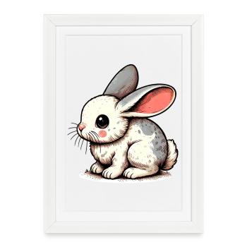 Rabbit - Framed poster (27 × 37 cm) - white - Front