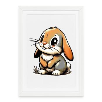 Rabbit - Framed poster (27 × 37 cm) - white - Front