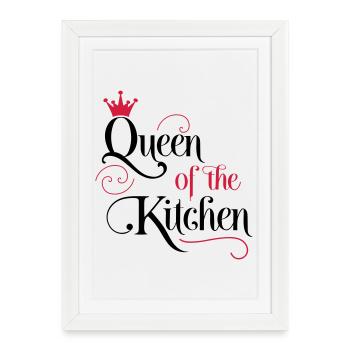Tablier de cuisine femme - Affiche encadrée (27 × 37 cm) - blanc - Devant