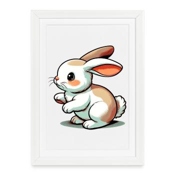Rabbit - Framed poster (27 × 37 cm) - white - Front
