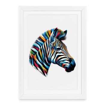 Zèbre - Affiche encadrée (27 × 37 cm) - blanc - Devant