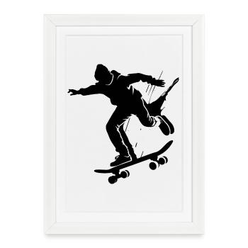 Skateboarders - Framed poster (27 × 37 cm) - white - Front