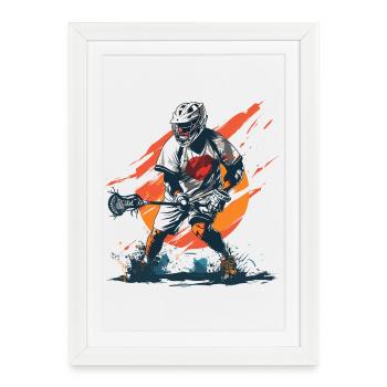 Joueur de crosse - Affiche encadrée (27 × 37 cm) - blanc - Devant