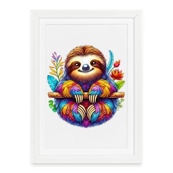 Sloth - Framed poster (27 × 37 cm) - white - Front