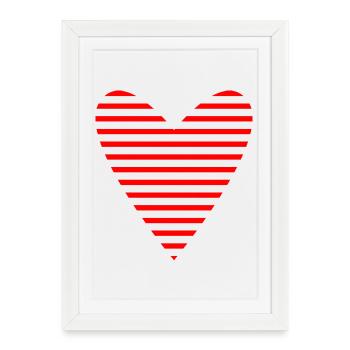 SAINT VALENTIN. COEUR. JE T'AIME. I LOVE YOU - Affiche encadrée (27 × 37 cm) - blanc - Devant