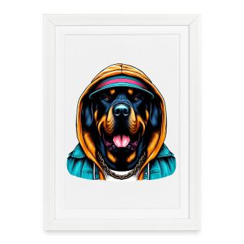 Chien - Affiche encadrée (27 × 37 cm) - blanc - Devant