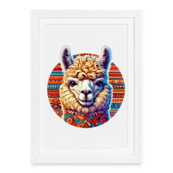 Alpaca - Framed poster (27 × 37 cm) - white - Front