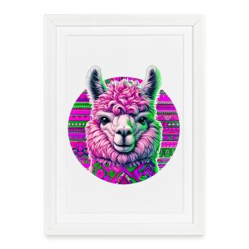 Alpaca - Framed poster (27 × 37 cm) - white - Front