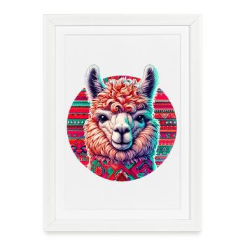 Alpaga - Affiche encadrée (27 × 37 cm) - blanc - Devant