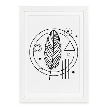 Boho & Zen – L’art élégant de la plume pour les amoureux de la nature - Affiche encadrée (27 × 37 cm) - blanc - Devant