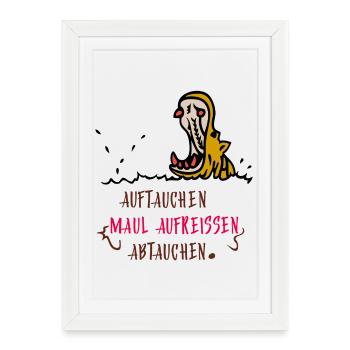 Hippo - Framed poster (27 × 37 cm) - white - Front