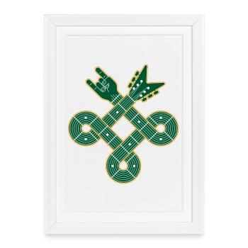 Celtic Knot Guitar - Framed poster (27 × 37 cm) - white - Front