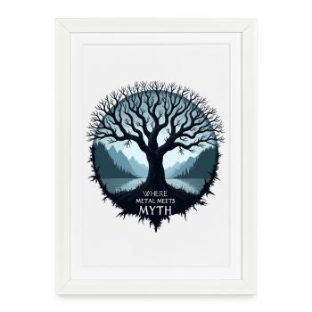 Quand le métal rencontre le mythe ! - Affiche encadrée (27 × 37 cm) - blanc - Devant