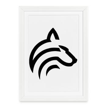 Loup - Affiche encadrée (27 × 37 cm) - blanc - Devant