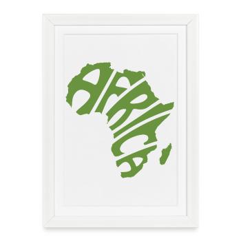 Carte de l’Afrique Word Art - Affiche encadrée (27 × 37 cm) - blanc - Devant