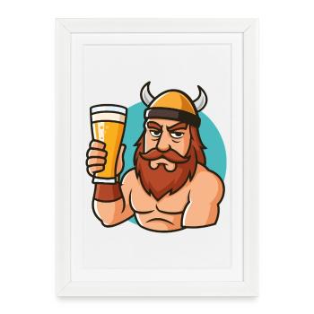 Maître brasseur viking - Affiche encadrée (27 × 37 cm) - blanc - Devant