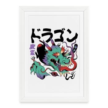 Radiant Cosmic Dragon - Framed poster (27 × 37 cm) - white - Front