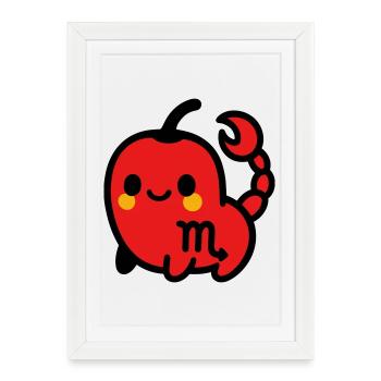 Piment doux Scorpion - Affiche encadrée (27 × 37 cm) - blanc - Devant
