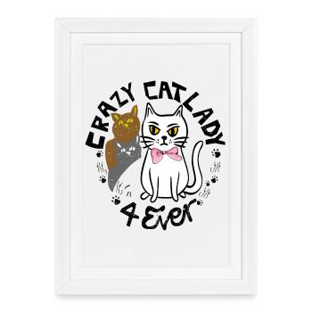 Crazy Cats - Framed poster (27 × 37 cm) - white - Front
