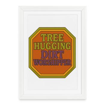 Arbre étreignant la terre Adorateur Badge - Affiche encadrée (27 × 37 cm) - blanc - Devant