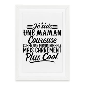 Maman Coureuse: normale, mais en plus badass - Affiche encadrée (27 × 37 cm) - blanc - Devant