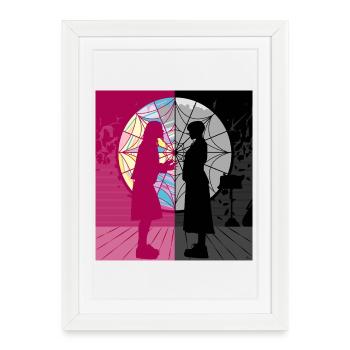Clin d’œil à Wednesday - Affiche encadrée (27 × 37 cm) - blanc - Devant