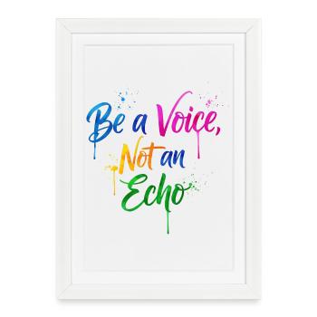 Inspirational Rainbow Protest Quote Design - Framed poster (27 × 37 cm) - white - Front