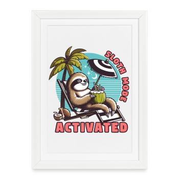 Faultiermodus - Sloth Mode Activated Faultier Rela - Framed poster (27 × 37 cm) - white - Front