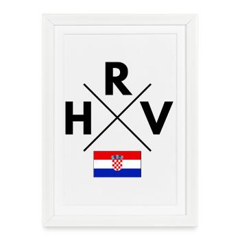 Drapeau croate - Affiche encadrée (27 × 37 cm) - blanc - Devant