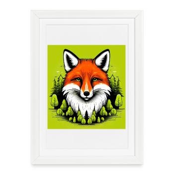 fox - Framed poster (27 × 37 cm) - white - Front