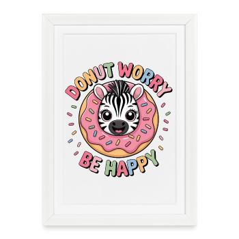 Dessert de beignet de zèbre Bakery Fun - Affiche encadrée (27 × 37 cm) - blanc - Devant