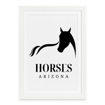 Chevaux, Chevaux - Affiche encadrée (27 × 37 cm) - blanc - Devant