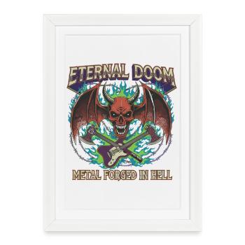 Eternal Doom Hell Metal Artwork - Framed poster (27 × 37 cm) - white - Front