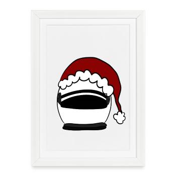 casque - Affiche encadrée (27 × 37 cm) - blanc - Devant