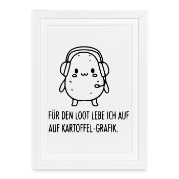 gamer-patato-graphique-butin-drôle-spruch_1 - Affiche encadrée (27 × 37 cm) - blanc - Devant